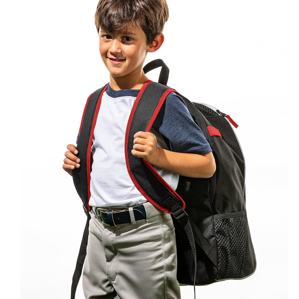 Franklin Sports MLB Baseball Batpack Bag - Youth Baseball, Softball and Teeball Bag - Equipment Backpack For Sports - Holds (2) Bats - Black/Red/White