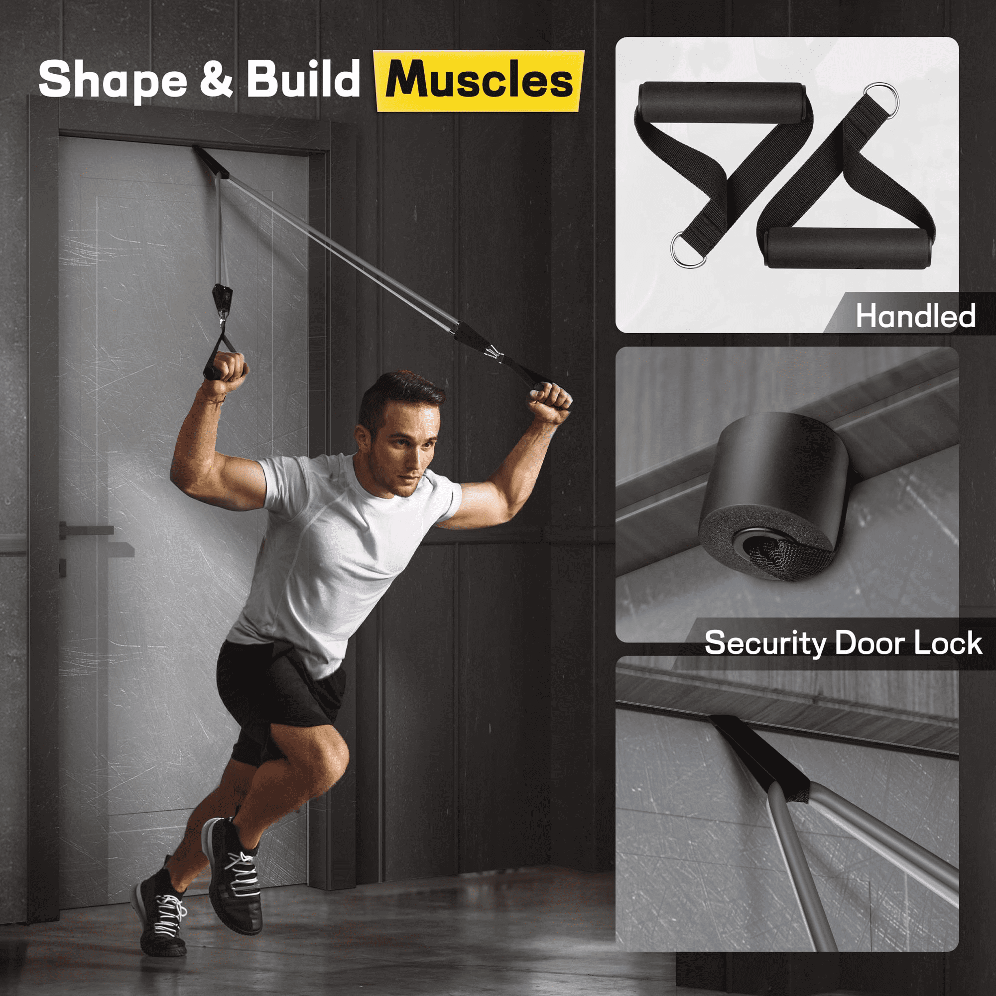 WQQQW Heavy Resistance Bands for Working Out, 150LBS Exercise Bands with Handles, Muscle Training, Strength, Yoga