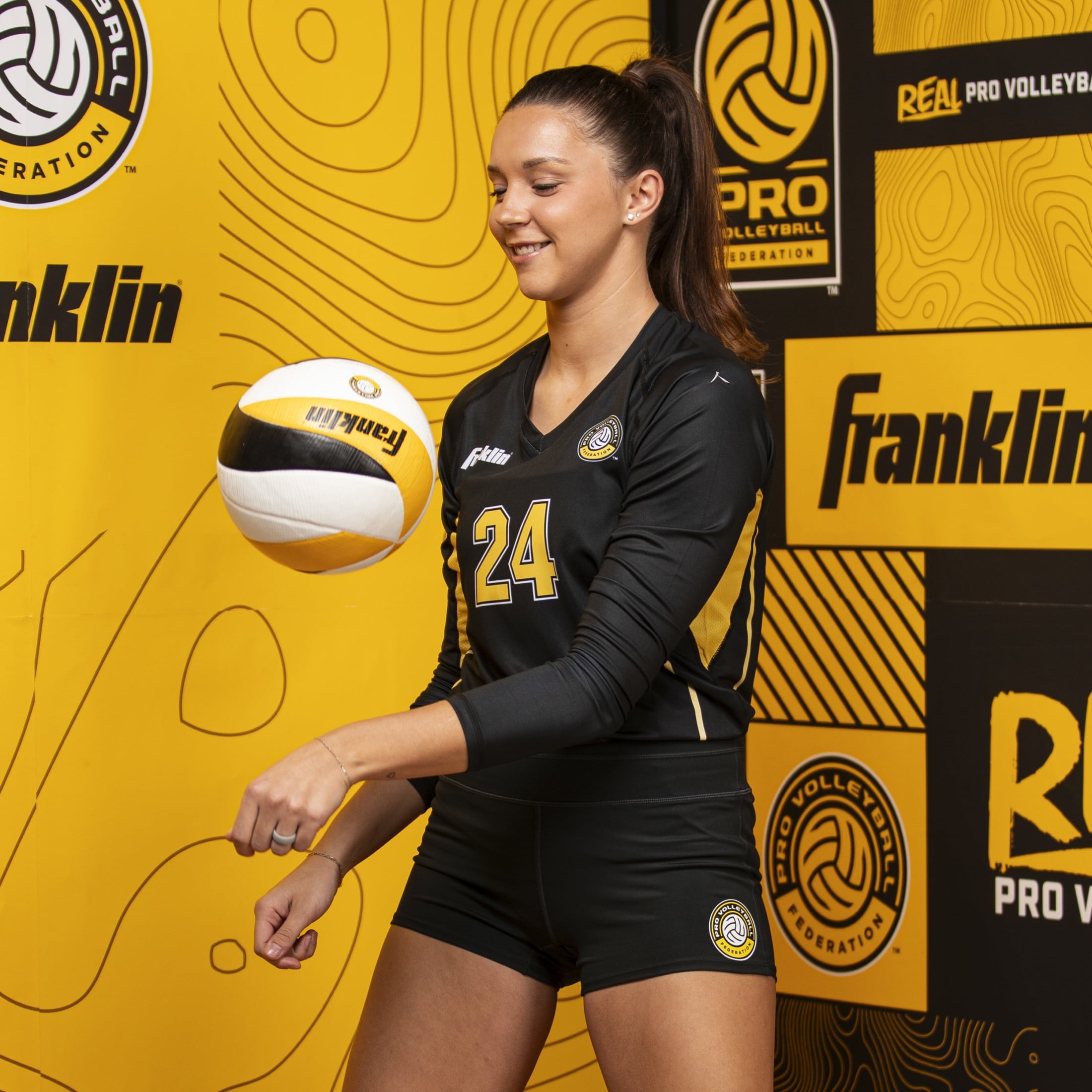 Franklin Sports PVF REAL Pro Indoor Game Volleyball - Official Size Professional Indoor Volleyball for Match Play - 12 Panel Microfiber Cover Game Volleyball Ball - Volleyball + Pump with Needle Set