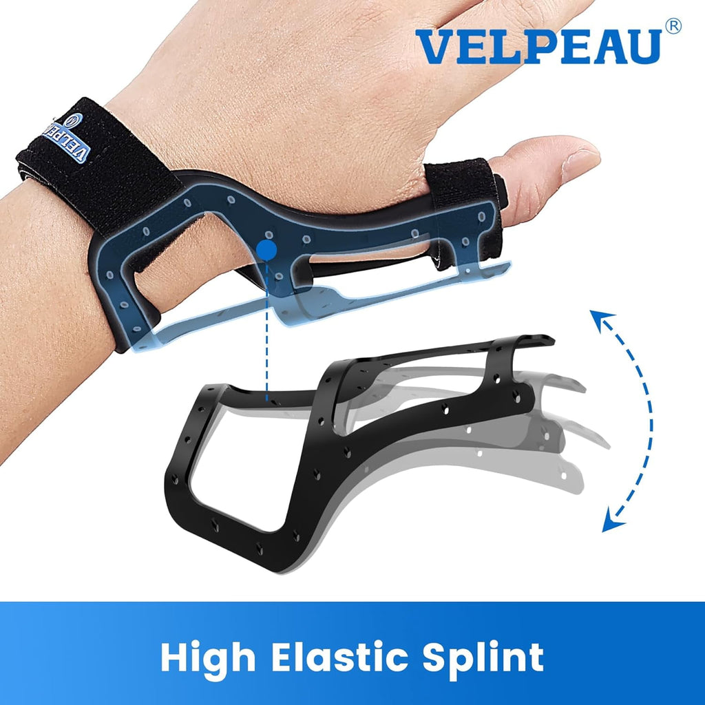 Velpeau Waterproof Thumb Brace for Arthritis Pain and Support, Semi-rigid Silicone Thumb Spica Splint Ideal for De Quervains Tenosynovitis, Tendonitis, One Size Fits Most, Fits both hands(M)