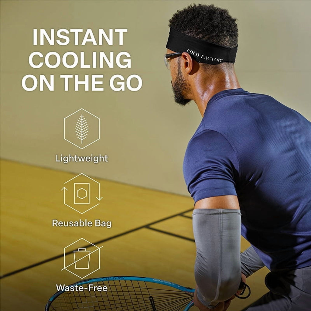 Cold Factor Instant Cooling Headband 3 Pack - Black, One Size, Sports Sweatbands – Quick-Dry, Sweat-Wicking, Lightweight for Running, Sports & Workouts