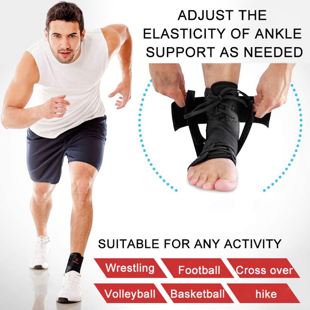 NEENCA Ankle Brace, Lace Up Adjustable Support – for Running, Basketball, Injury Recovery, Sprain! Ankle Wrap for Men, Women, and Children (Large)