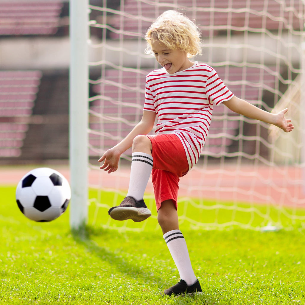 Hengguang 4 Pairs Kids Soccer Socks, Over Knee Boys Soccer Socks for Children Aged 5-12 to Playing Sports