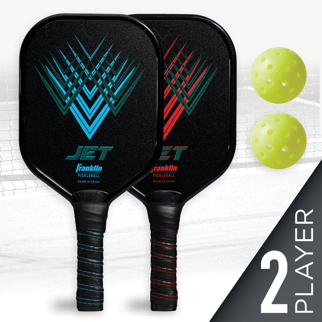 Franklin Sports 2 Player Pickleball Paddles + Balls - Aluminum Starter Set