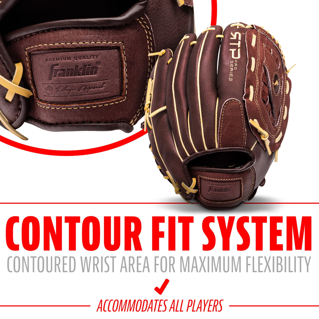 Franklin Sports RTP Pro Baseball Glove - Adult + Youth Fielding Mitt - 12.5" Righty - Brown