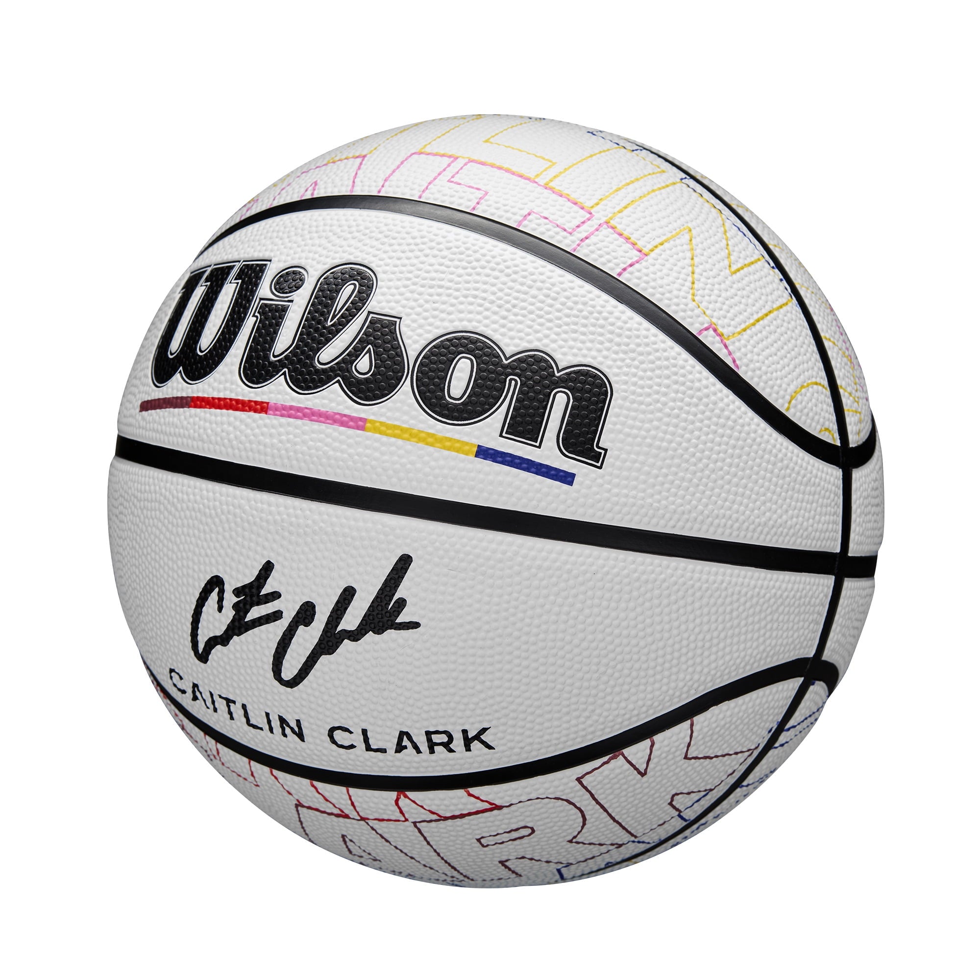 Wilson Caitlin Clark Journey Series Basketball - White/Multicolor, Size 6 - 28.5"