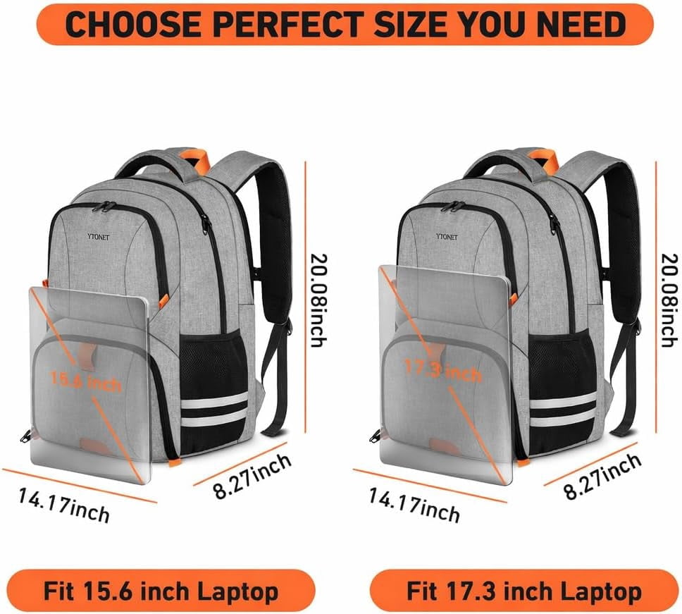 Ytonet Travel Backpack for Men & Women, Water-Resistant Sports Backpack with Shoe Compartment, Fits 15.6-inch Laptop – Ideal for Workouts, Camping, Hiking, Gray