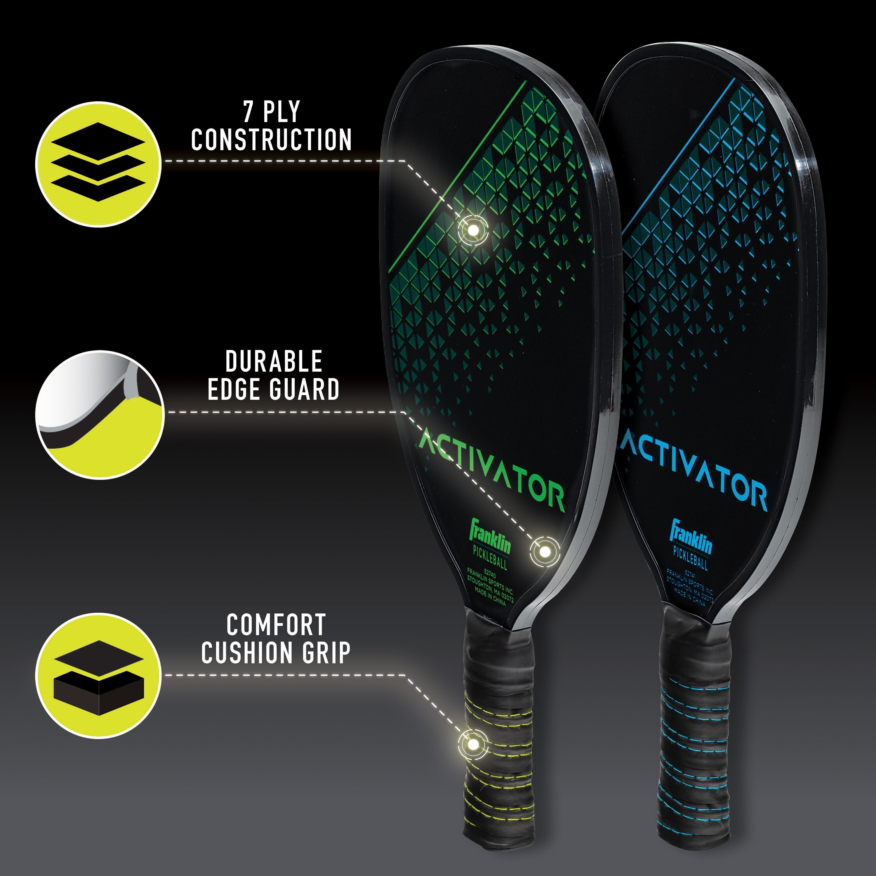 Franklin Sports 2 Player Pickleball Paddle + Ball Set - Wood Starter Set