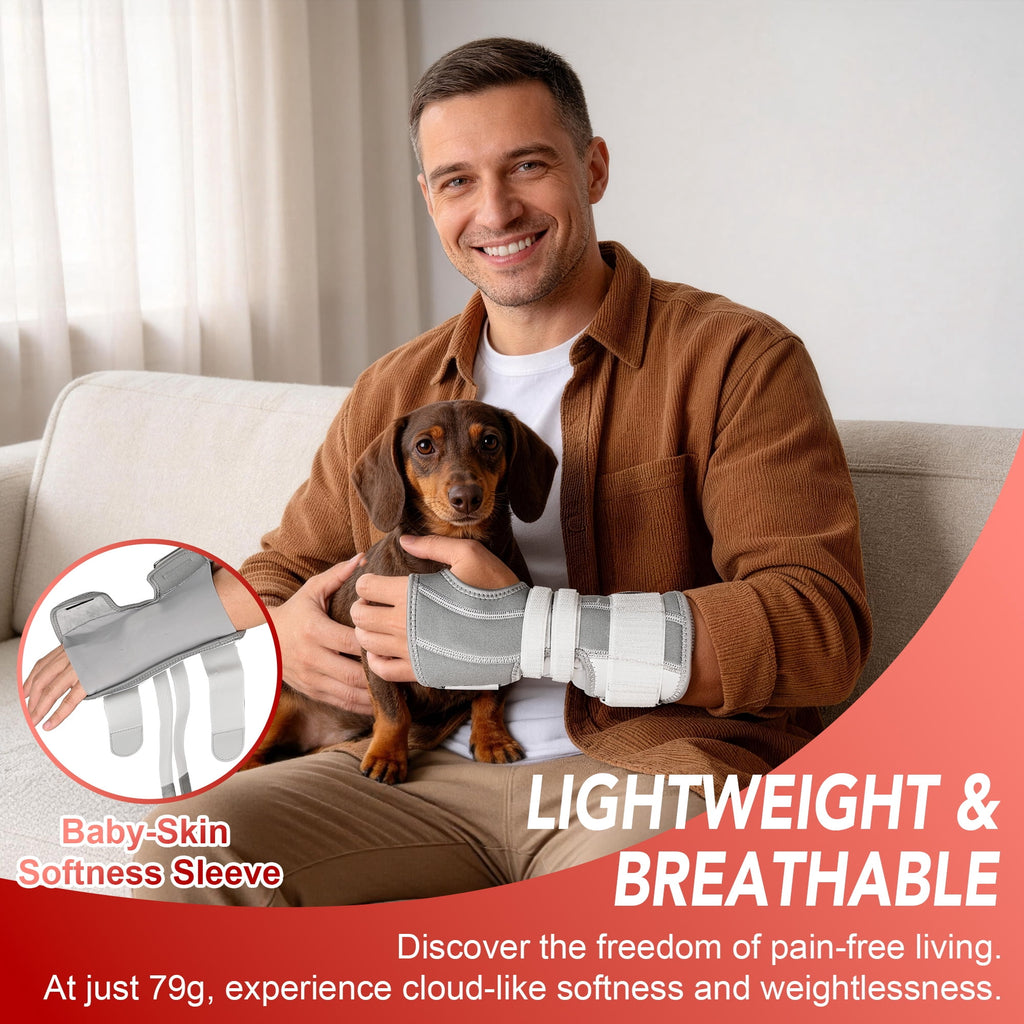 HLTHZONE Carpal Tunnel Wrist Brace for Work With Wrist Splint, Adjustable Wrist Stabilizer for Tendonitis & Arthritis, Left Hand For Women Men, All Day Wear - One Size/Gray