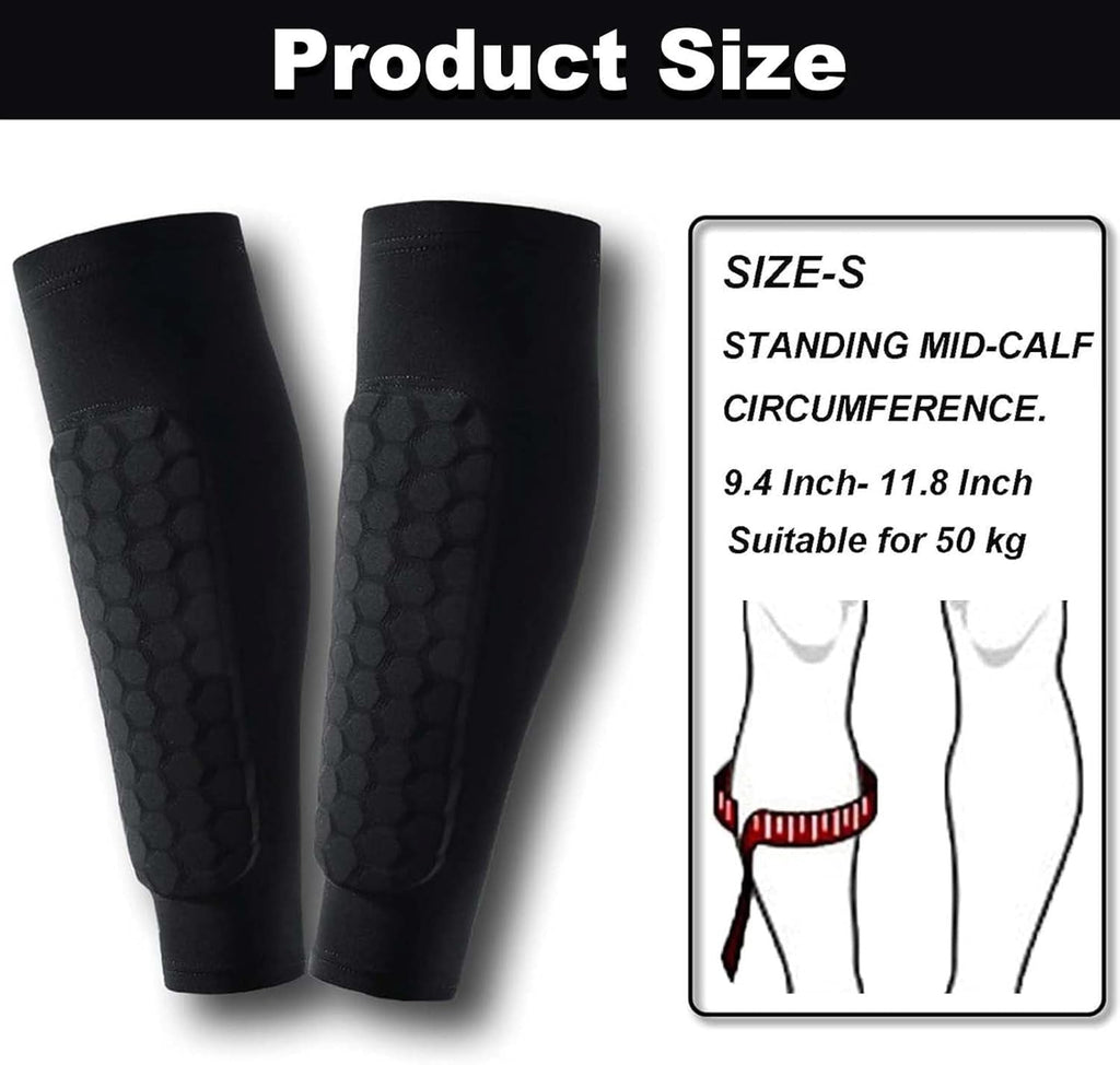 Shin Defender, Shin Guards Kids with Honeycomb Pads, 2 Pack Shindefender Shins Guards Soccer for Ski Youth Adult(White,XL(Adult))