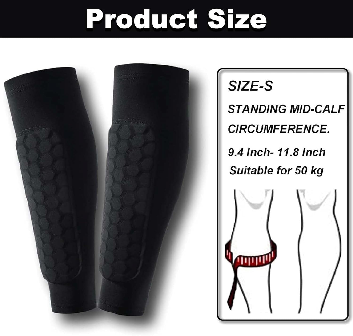 Shin Defender, Shin Guards Kids with Honeycomb Pads, 2 Pack Shindefender Shins Guards Soccer for Ski Youth Adult(White,XL(Adult))