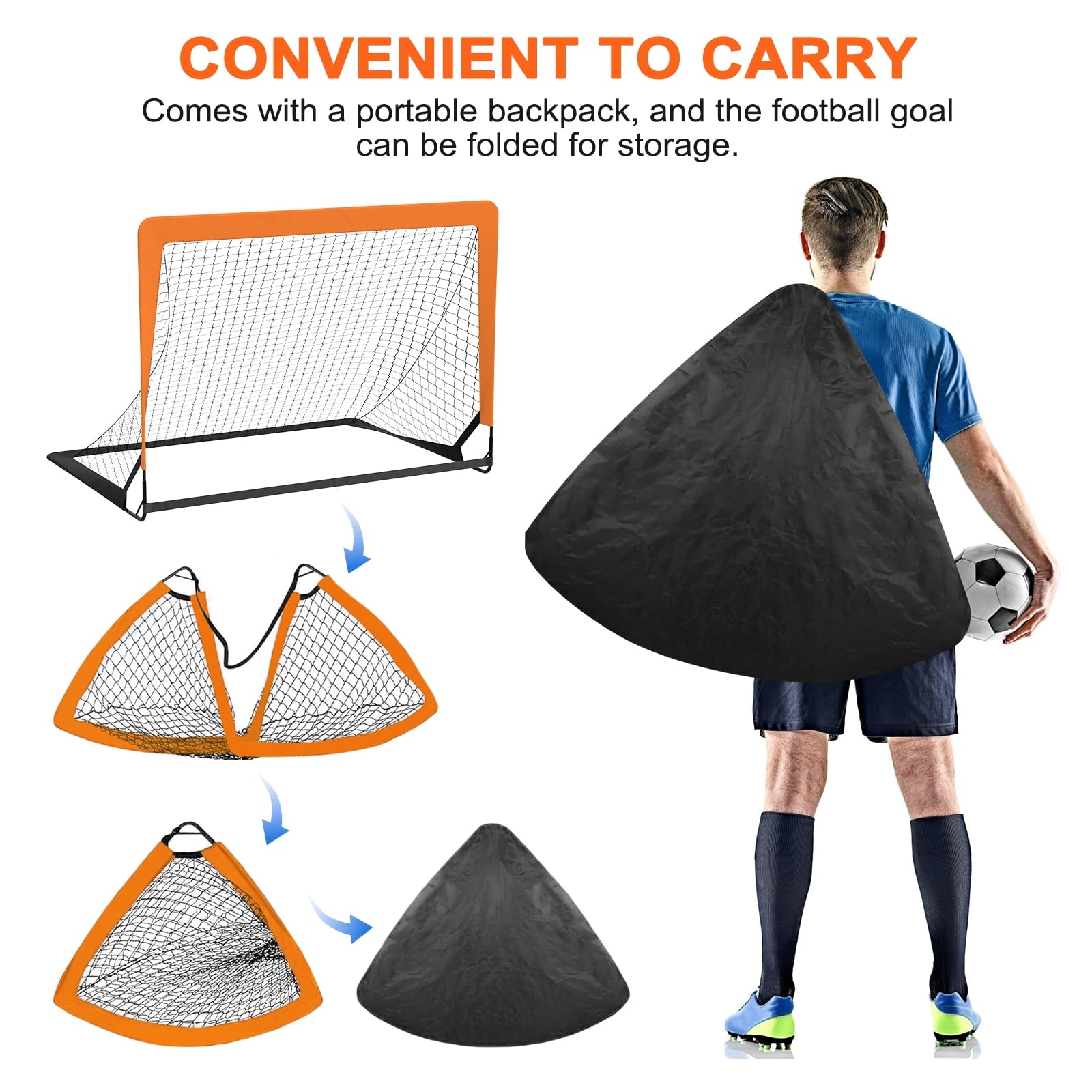 4 x 3FT Kid Soccer Goals for Backyard, Portable Pop Up Soccer Goal Training Equipment with Soccer Ball and 10 Cones,Indoor and Outdoor Soccer Nets for Kids Youth Toddler Sports Games