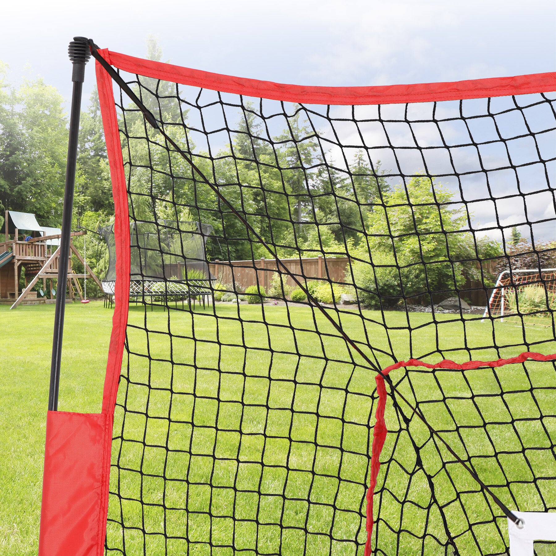 ZenSports 7x7FT Baseball Softball Practice Net Portable Pitching Net W/White Strike Zone Target