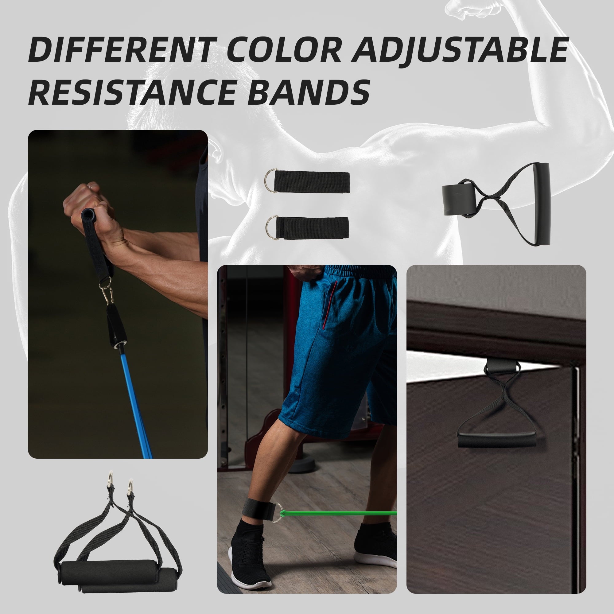 kibhous Resistance Bands Set Exercise Bands with Handles Heavy Resistance Training Physical Therapy Home Workouts