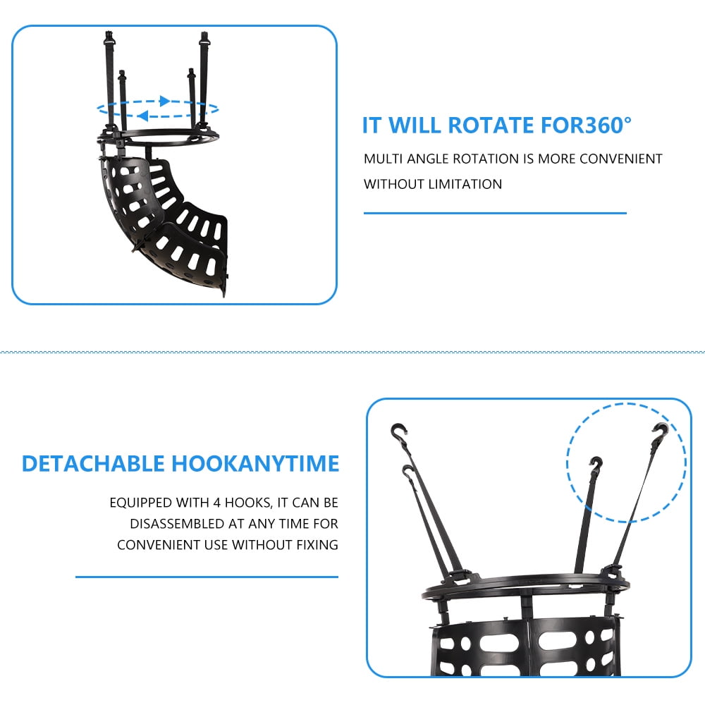 Basketball Return, SEGMART Basketball Return Attachment, 360° Basketball Shot Trainer, Portable Basketball Training Equipment, Basketball Return Chute Rebounder with 4 Detachable Hooks for Hoop,Black