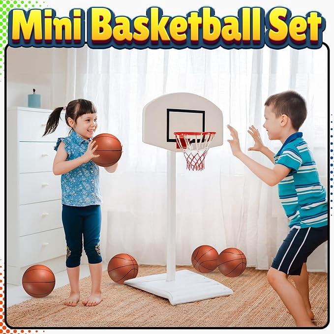 Mini Basketball - 6 Inch (Pack of 5) - Mini Hoop Basketball Set, PVC Outdoor & Indoor, Balls for Small Hoops & Pool Parties - Boys & Girls Birthday Party Favors, Game Prizes and Goodie Bags for Kids