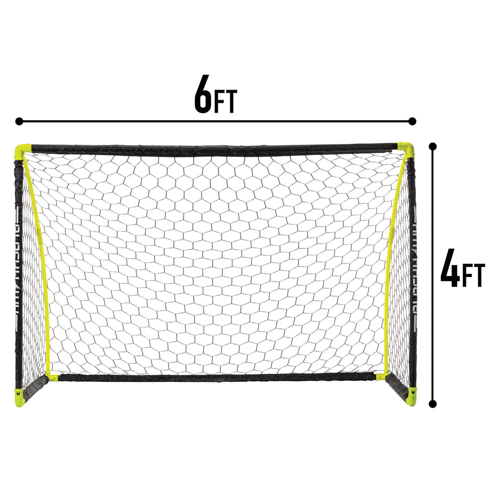 Franklin Sports Blackhawk Insta-Set Soccer Goal - Folding Indoor + Outdoor Goal - 6' x 4' - Yellow