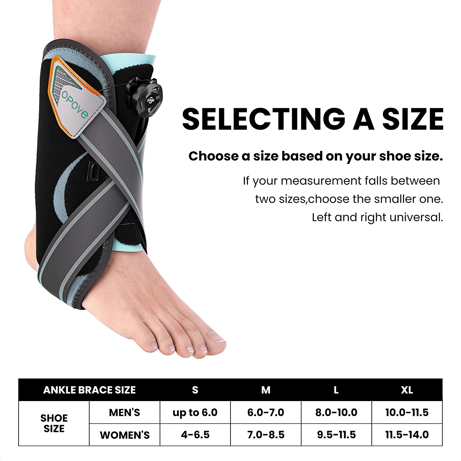 Ankle Support Brace for Women and Men’s Sprained Ankle with Stabilizers, Adjustable Knob Ankle Brace for Plantar Fasciitis and Tendonitis(S, Black)