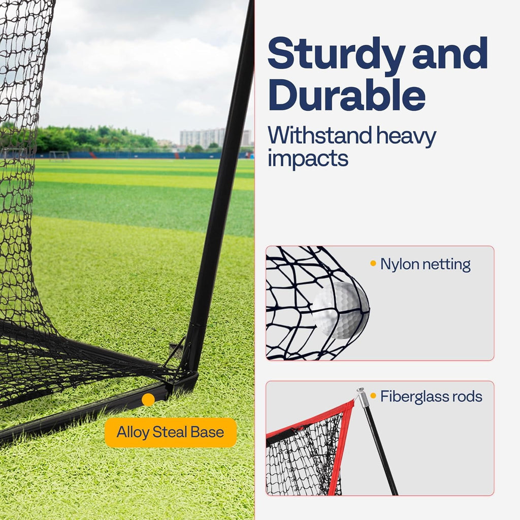 SPECSTAR 10 x 7ft Golf Net for Hitting, Chipping, Driving Training, Heavy Duty Golf Practice Net for Indoor, Backyard, Garage, with Golf Mat, Target Cloth, 8 Golf Tees, 6 Golf Balls, Carry Bag