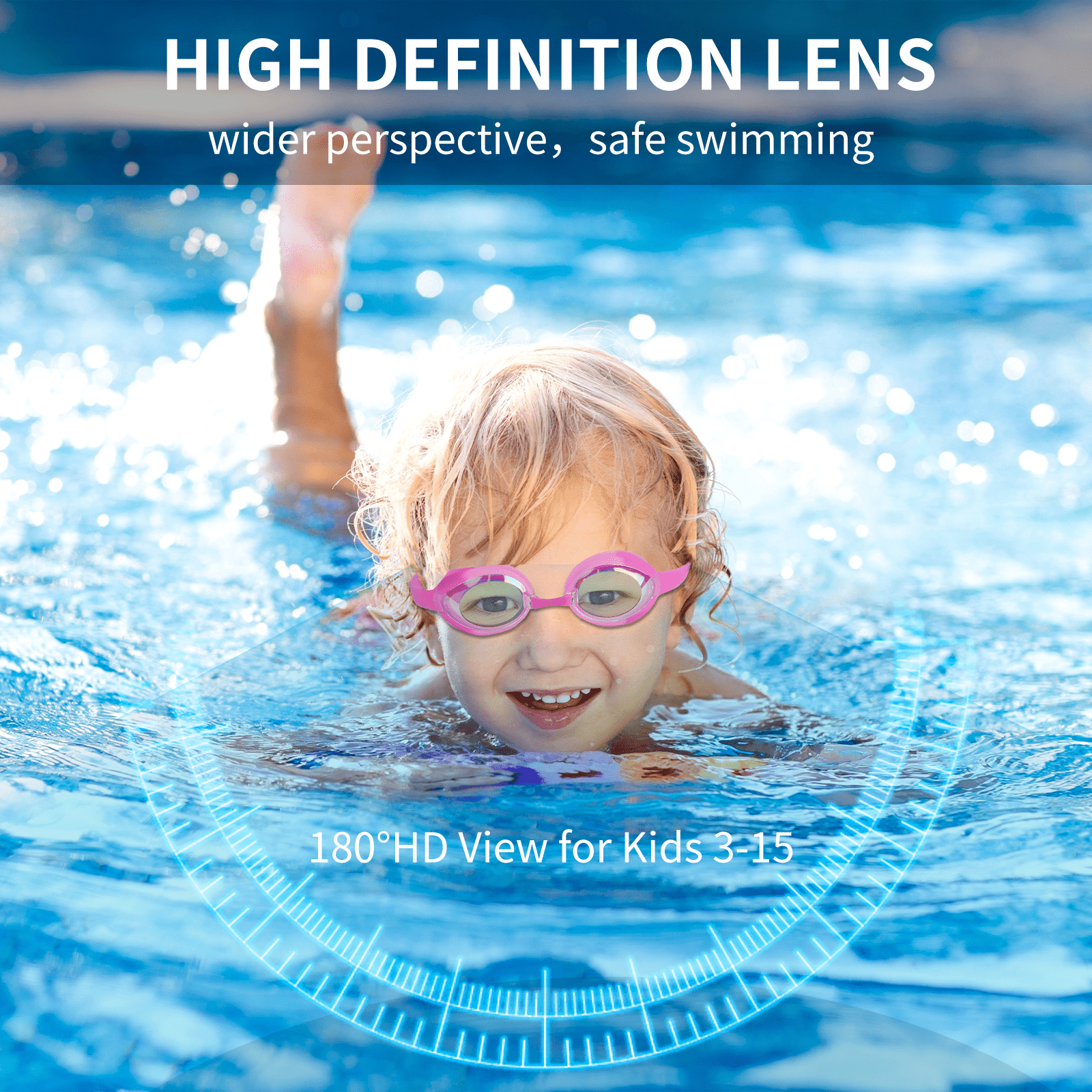 Cshidworld Kids Swim Goggles Clear Anti-Fog Swimming Sport Goggles 2 Pack