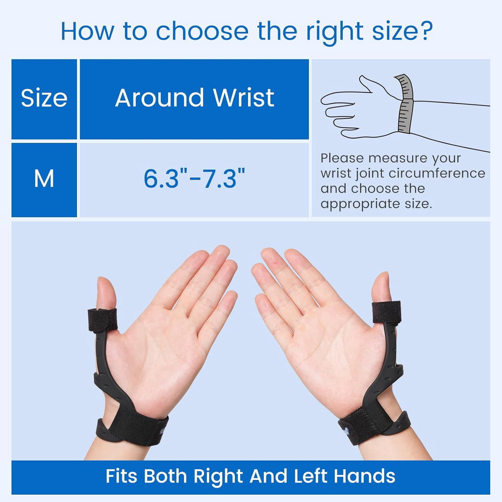 Velpeau Waterproof Thumb Brace for Arthritis Pain and Support, Semi-rigid Silicone Thumb Spica Splint Ideal for De Quervains Tenosynovitis, Tendonitis, One Size Fits Most, Fits both hands(M)