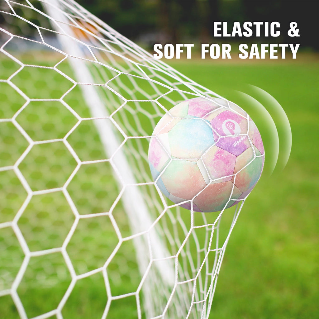 PP PICADOR Soccer Ball Size 4, Colorful Rainbow Kids Soccer Ball with Pump