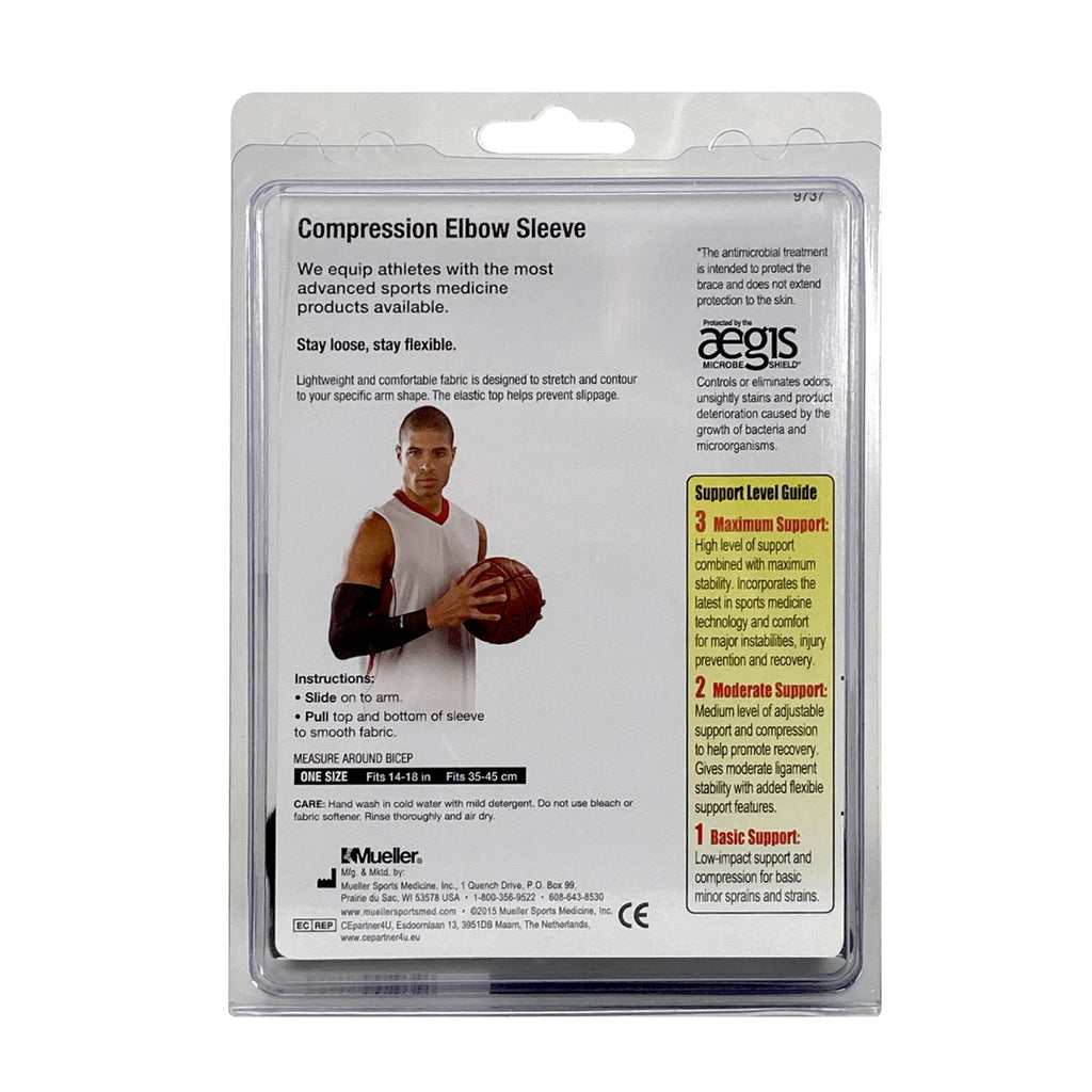 Mueller Performance Sleeve, Black, One Size Fits Most, Left or Right Arm, 1 Sleeve