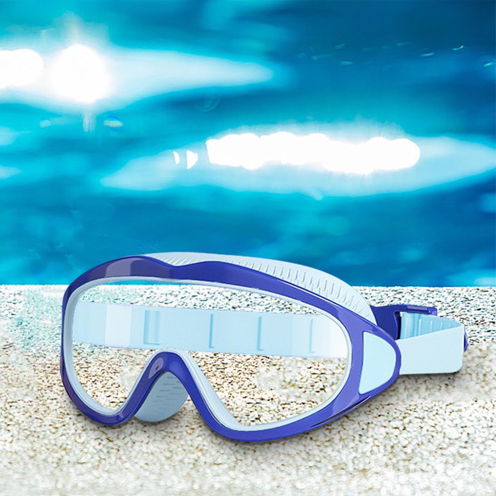 Kids Swim Goggles for Boys and Girls Age 3-15 with Nose Cover, Anti-Fog No Leaking Wide Vision HD Lens UV Protection, Comfortable Swim Goggles for Kids 6-14 by PALIFEUR