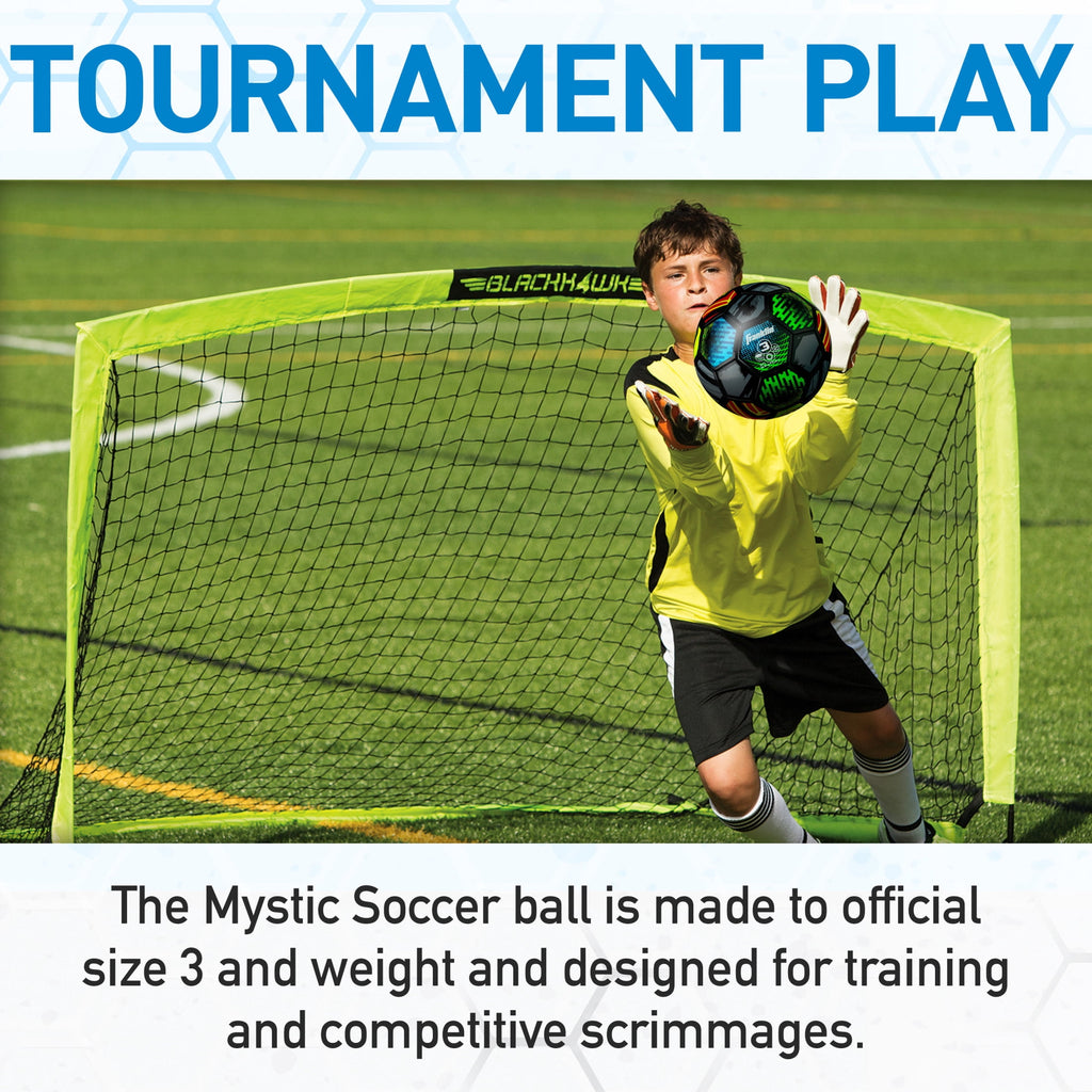 Franklin Sports MYSTIC Kids Soccer Ball - Size 3 Youth Soccer Ball - Soft Cover - Great for Kids and Toddlers - Air Pump Included