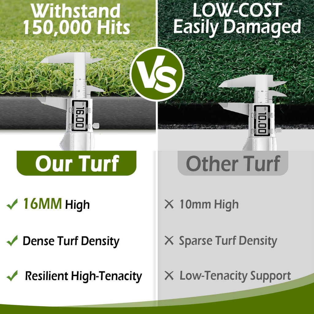 Bearwill Golf Mat 31mm, 5ft x 4ft Golf Hitting Mats for Practice Outdoor Indoor, High-Elasticity Artificial Turf Mat for Garage Simulator Chipping Driving Training