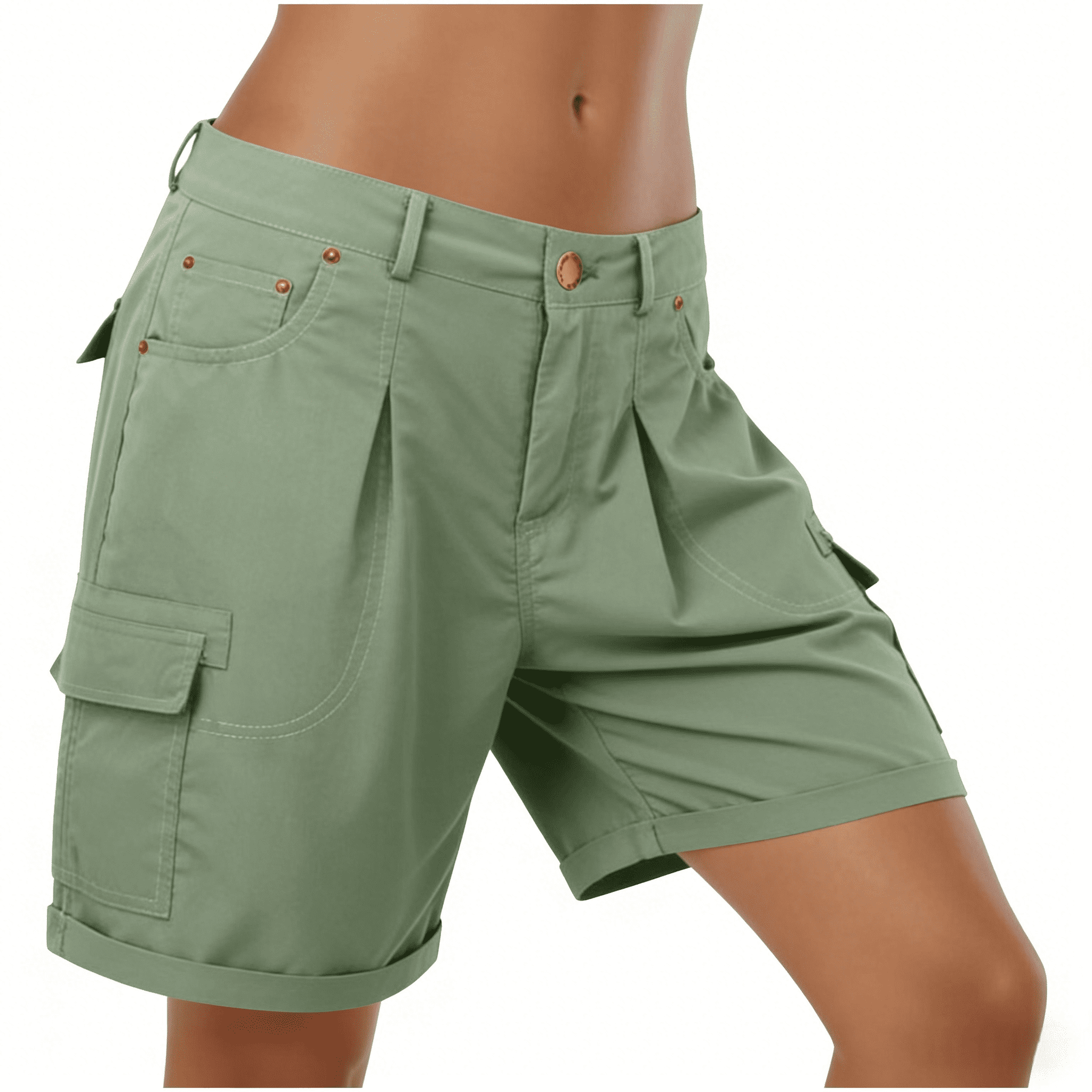 Dxzfnsa Women's Lightweight Hiking Cargo Shorts with Pockets Water Resistant Athletic Shorts for Golf Casual S-3XL