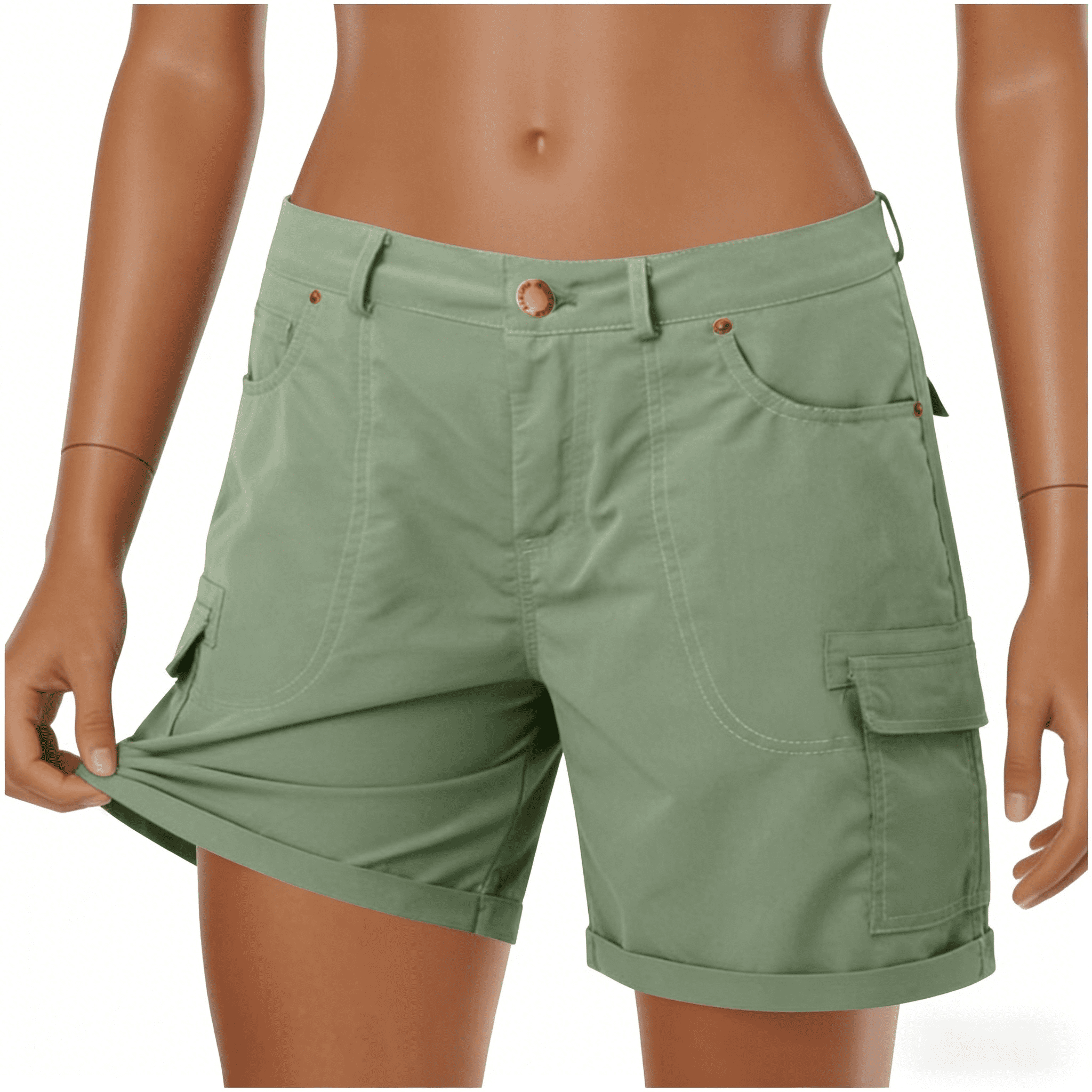 Dxzfnsa Women's Lightweight Hiking Cargo Shorts with Pockets Water Resistant Athletic Shorts for Golf Casual S-3XL