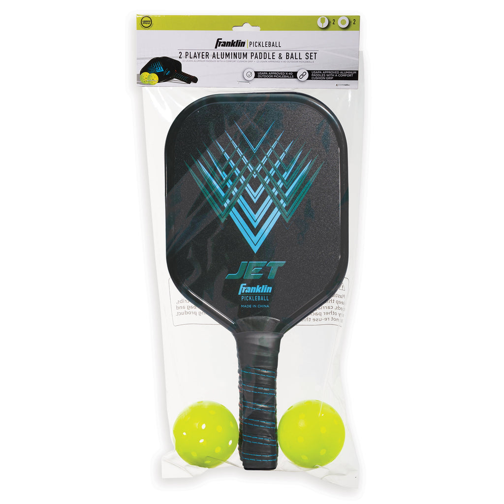 Franklin Sports 2 Player Pickleball Paddles + Balls - Aluminum Starter Set