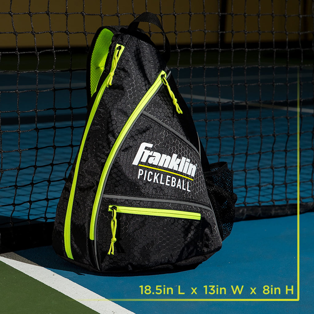 Franklin Sports Pickleball Sling Bag - Pickleball Equipment Backpack -Black