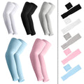 TiokMc 5 Pairs Cooling UV Protection Sun Sleeves, Long Arm Covers for Men & Women, Outdoor Sports Running Golf Cycling Basketball Fishing Driving