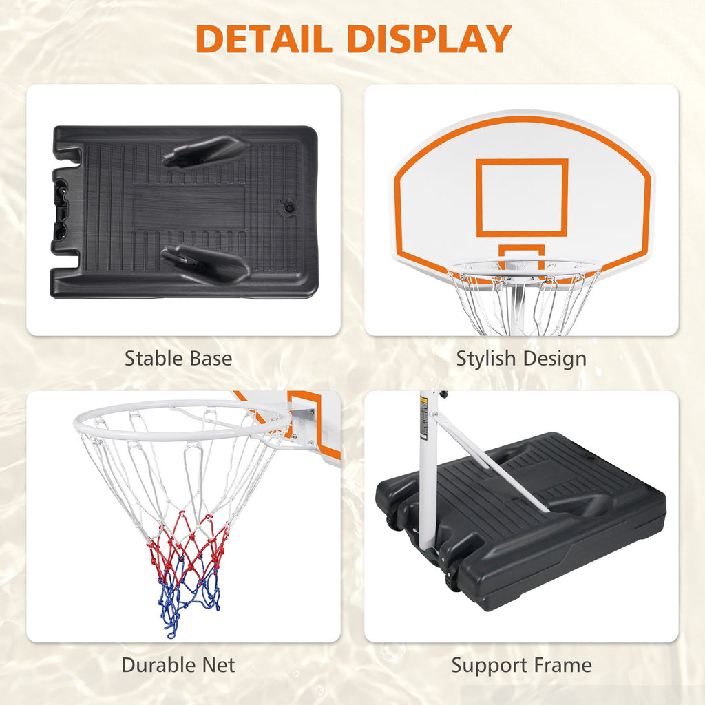 Segmart Pool Basketball Hoop,3.1ft-4.7ft Swimming Pool Basketball Hoop Height Adjustable,Pool Hoops Basketball With 36" Backboard,Blue