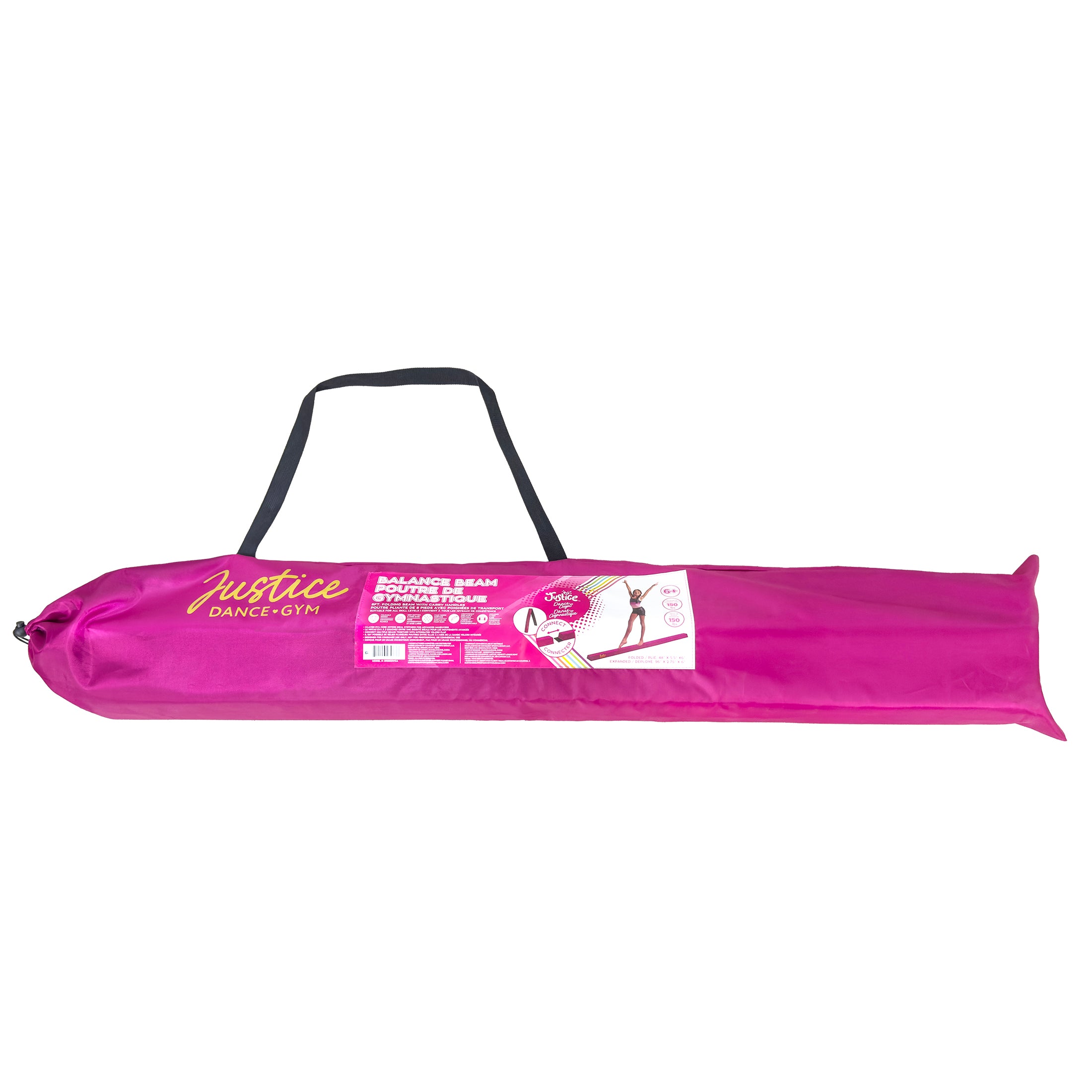 Justice 8FT Folding Gymnastics Balance Beam , Vegan Suede Material, Purple