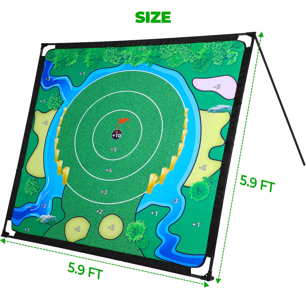 Golf Chipping Game Set, The Original Portable Golf Game for Chipping Practice for Junior Golfers, Outdoor & Indoor (Free Adjustable Club x1)