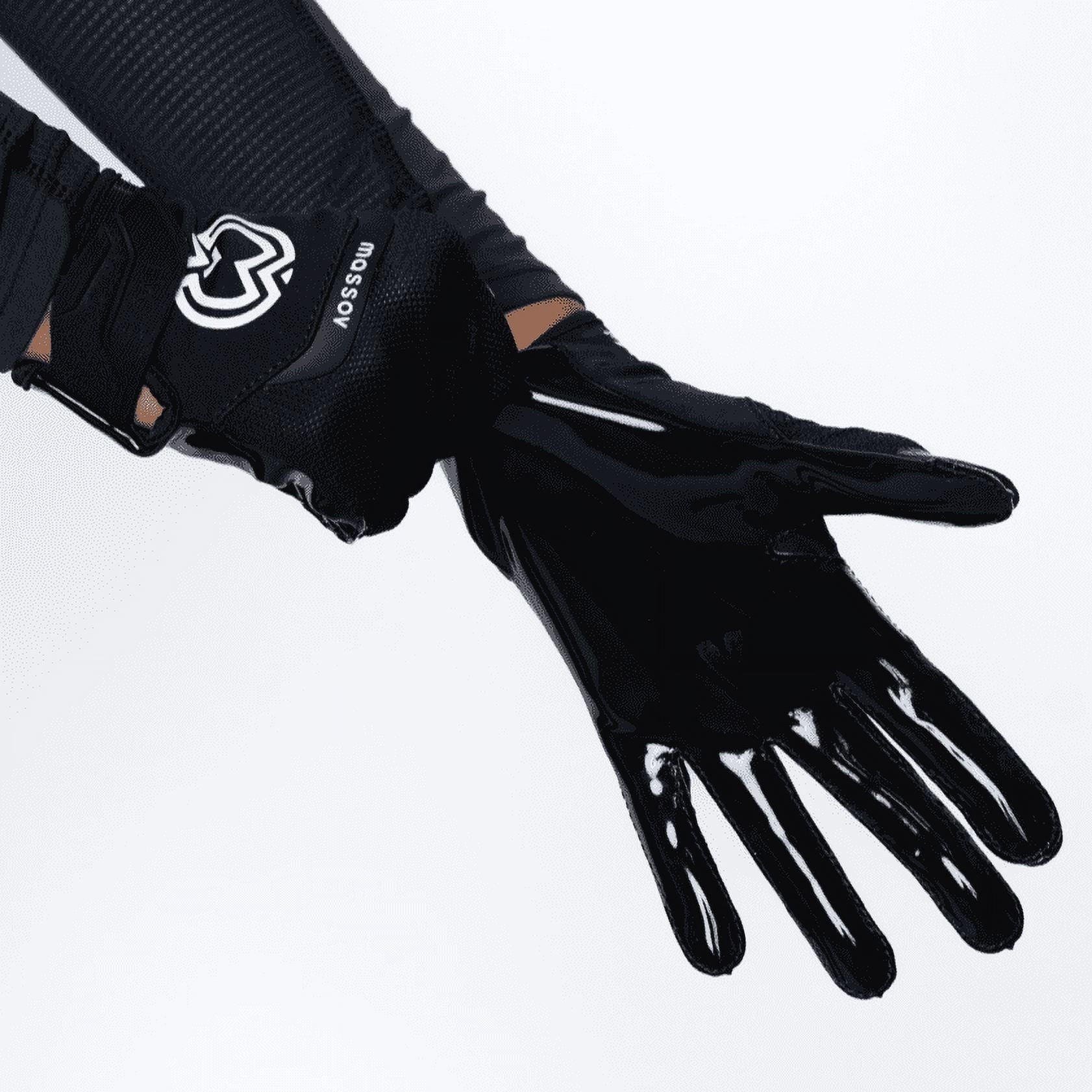Massov EVO2 Youth Football Glove, Child Receiver Glove, Jet Black, Small