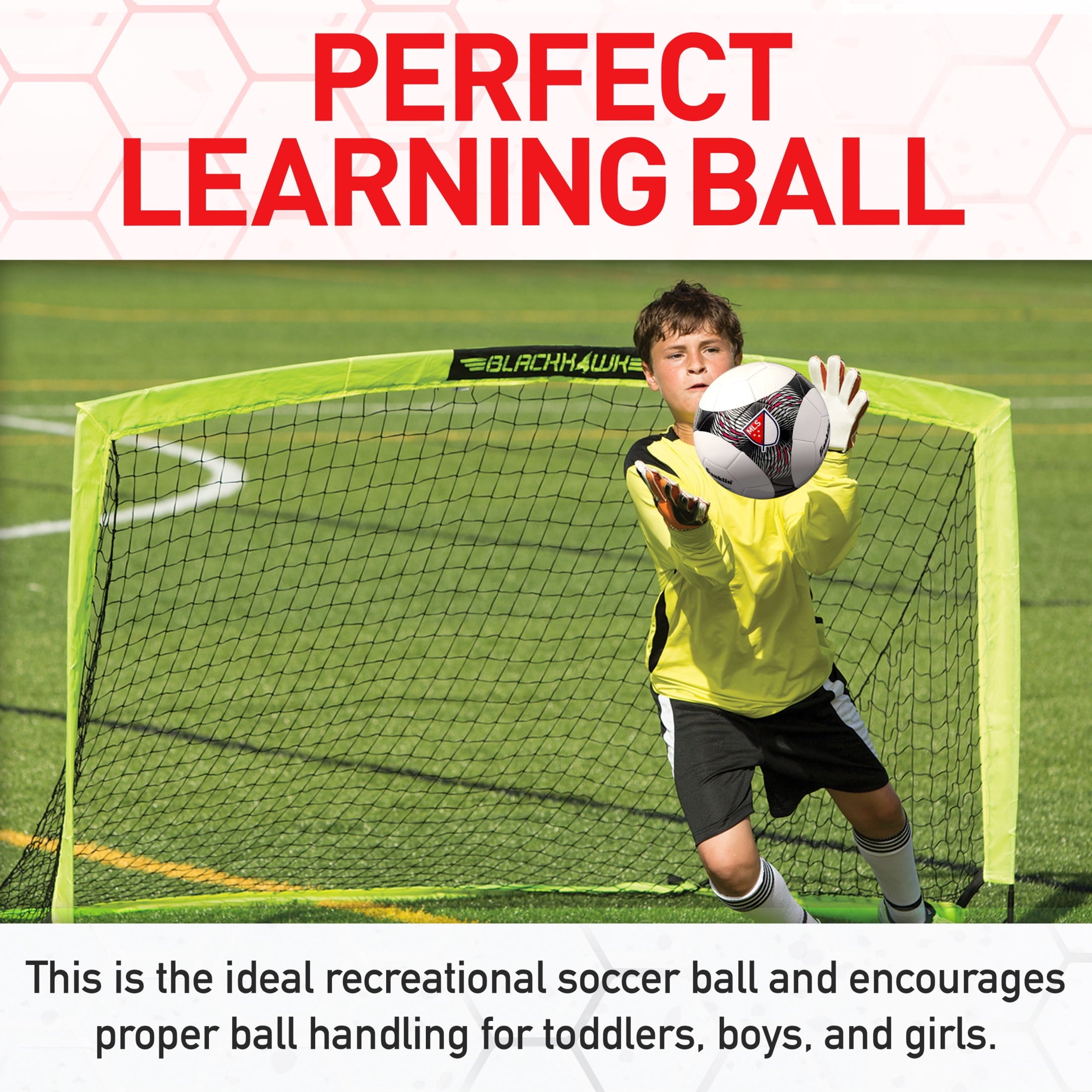 Franklin Sports MLS Pro Vent Kids Soccer Ball - Size 3 Youth Soccer Ball - Soft Cover - Great for Kids and Toddlers - Air Pump Included