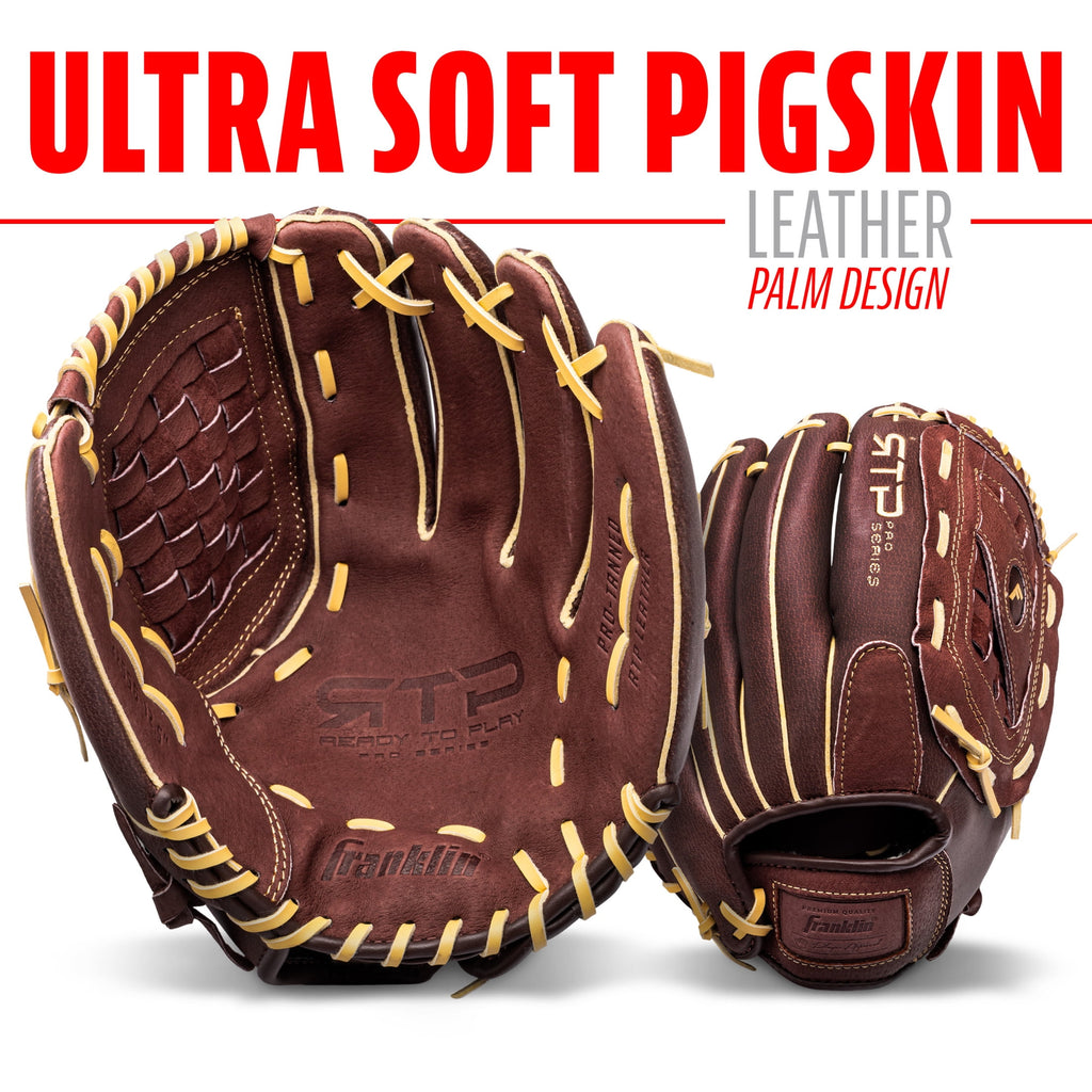 Franklin Sports RTP Pro Baseball Glove - Adult + Youth Fielding Mitt - 12.5" Righty - Brown