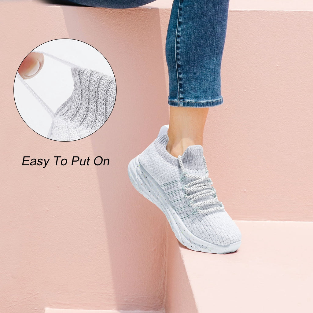 HARVEST LAND Women's Walking Shoes Breathable Slip on Athletic Tennis Sneakers