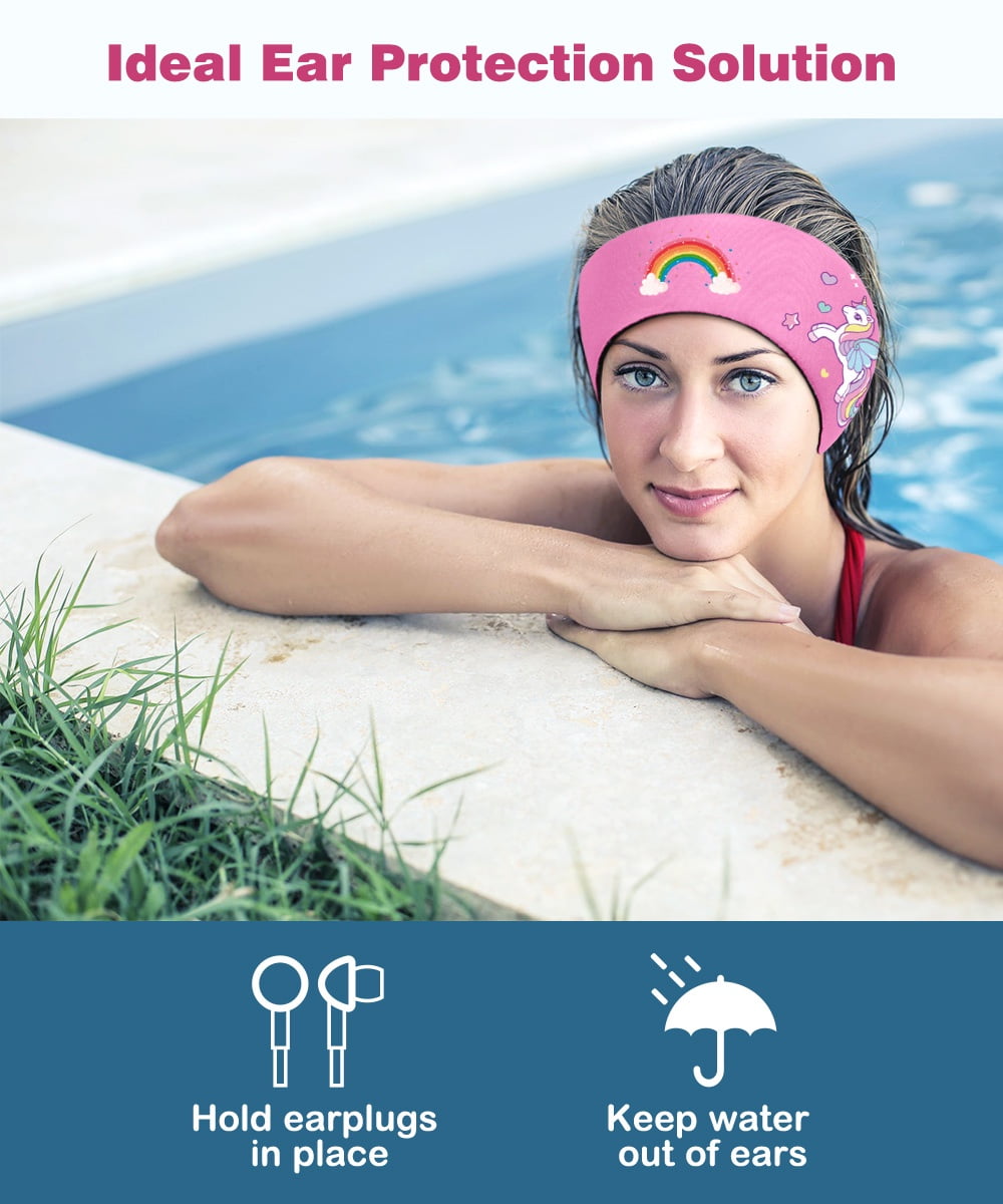 MoKo Swimming Headband for Kids Adults, Swimmers Headband Earplugs Protection Band