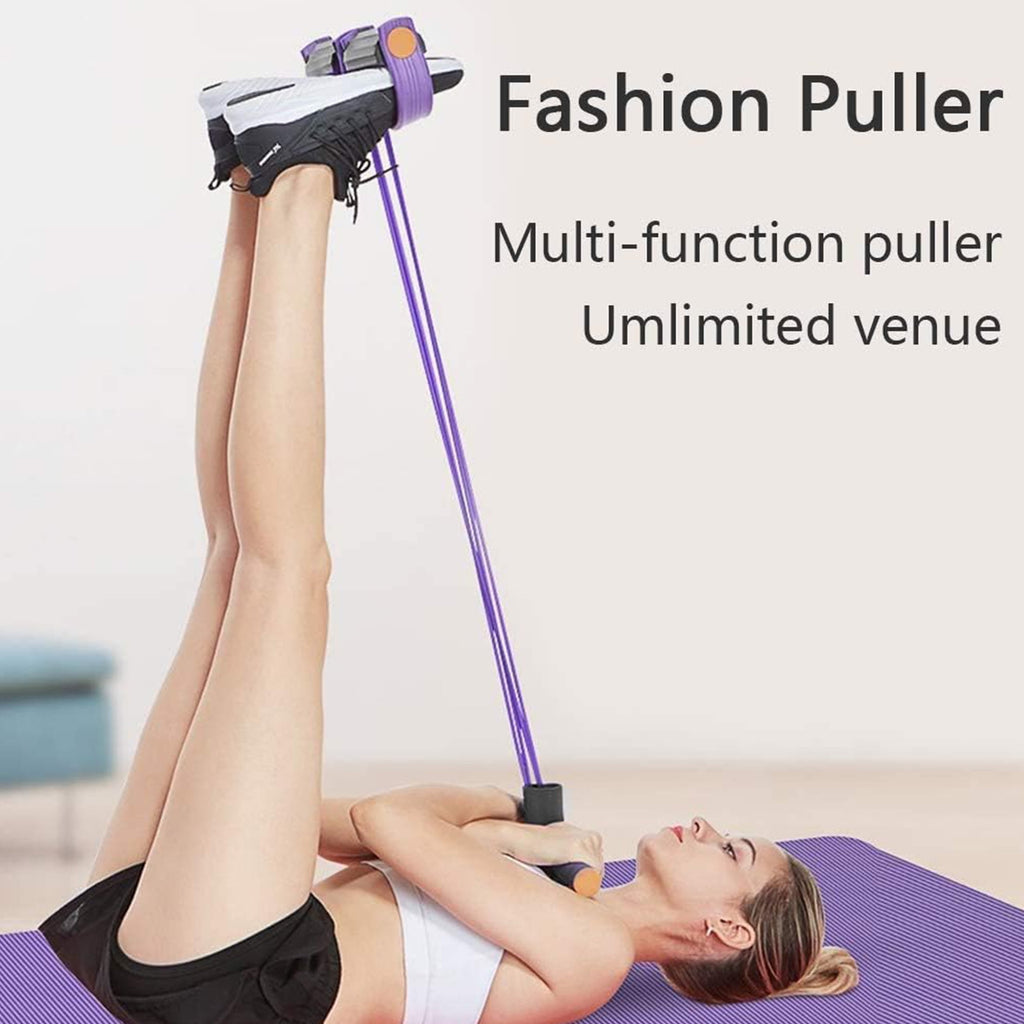 NGARDK Foot Pedal Resistance Band - 6 Tube Pedal Ankle Puller, Stirrup Puller for Exercise (Purple)