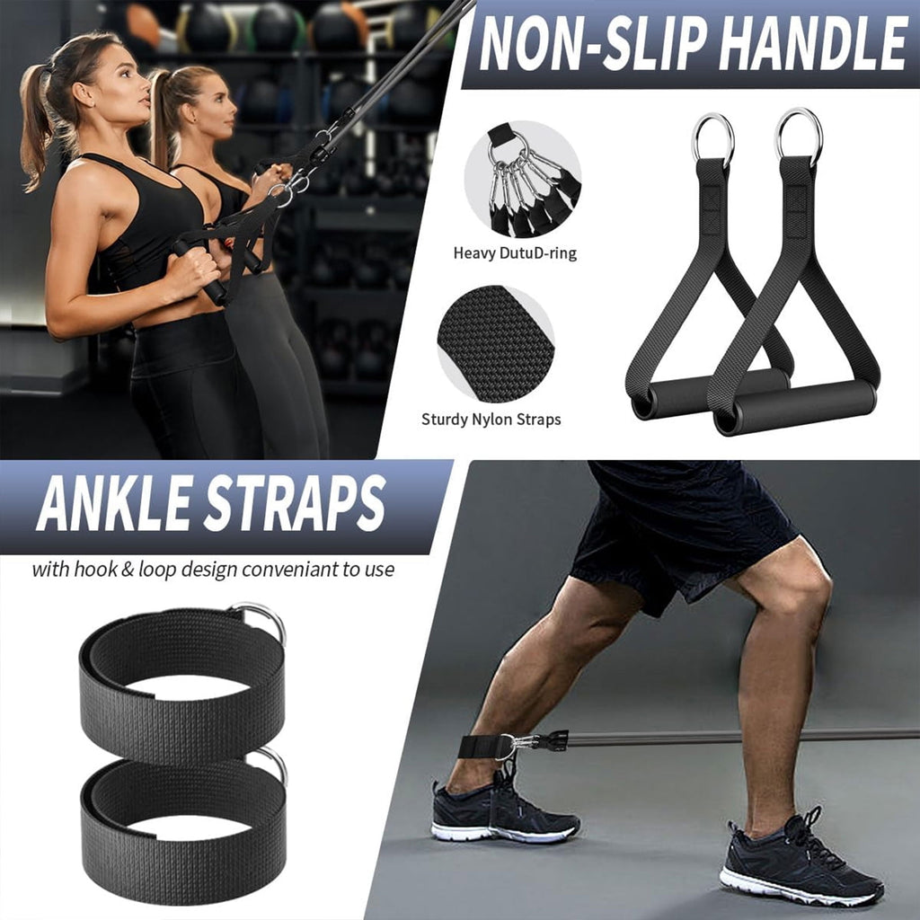 WQQQW Heavy Resistance Bands for Working Out, 150LBS Exercise Bands with Handles, Muscle Training, Strength, Yoga