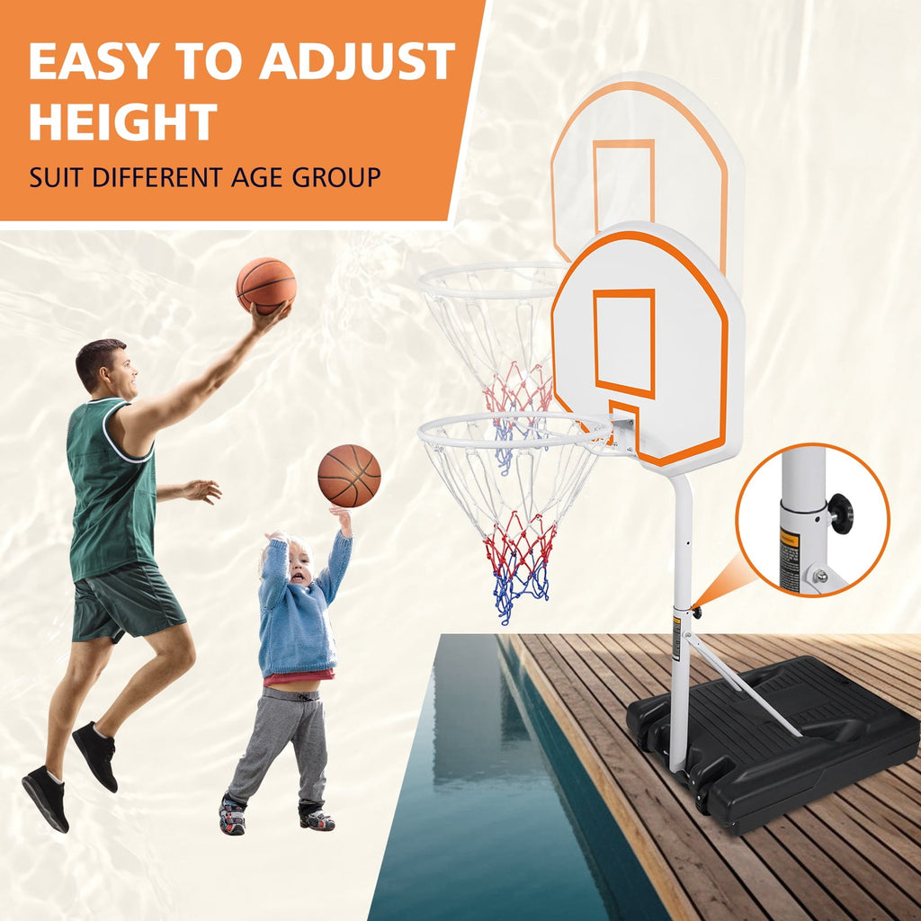 Segmart Pool Basketball Hoop,3.1ft-4.7ft Swimming Pool Basketball Hoop Height Adjustable,Pool Hoops Basketball With 36" Backboard,Blue