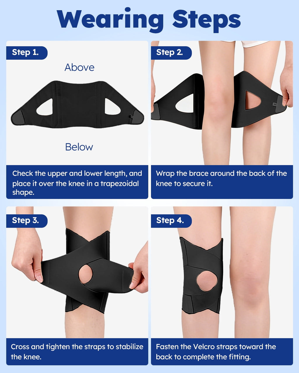 Goldeer Cross-Strap Knee Brace with Dual Spring Support, Adjustable Knee Support for Sports, Hiking & Daily Pain Relief, Lightweight Breathable Stabilizer for Men & Women