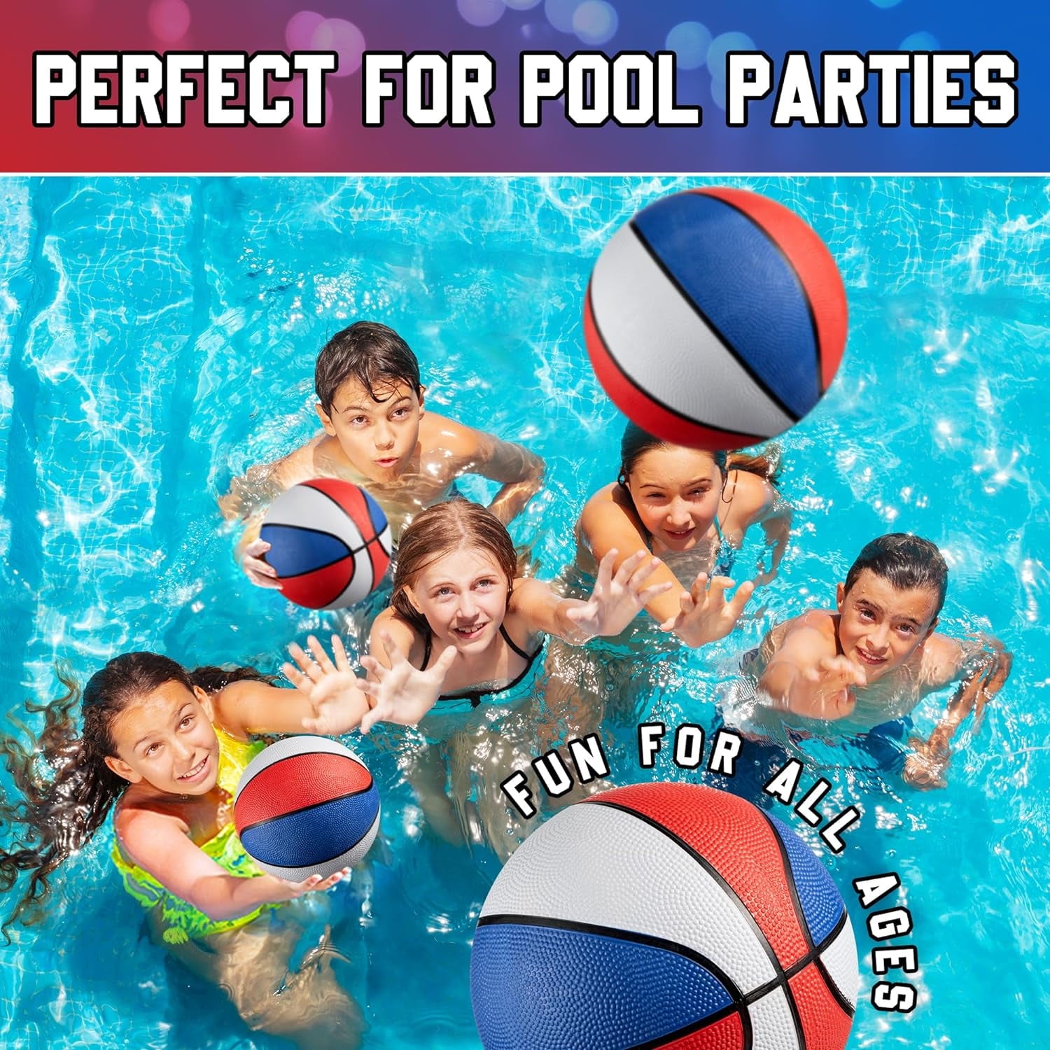 3-Pack Rubber Mini Basketballs 7-Inch with Pump, For Mini Hoops & Pool & Arcade Game Basketballs, – Indoor/Outdoor, Kids & Toddlers