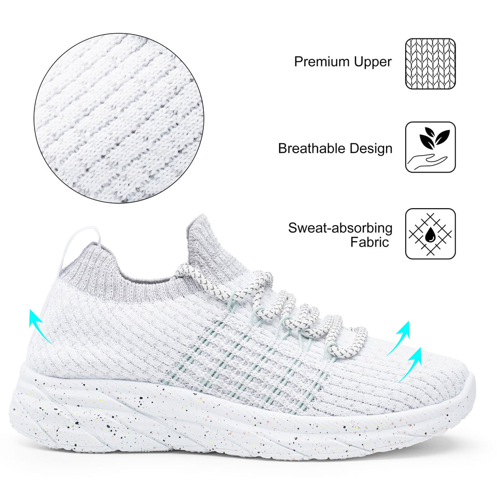 HARVEST LAND Women's Walking Shoes Breathable Slip on Athletic Tennis Sneakers