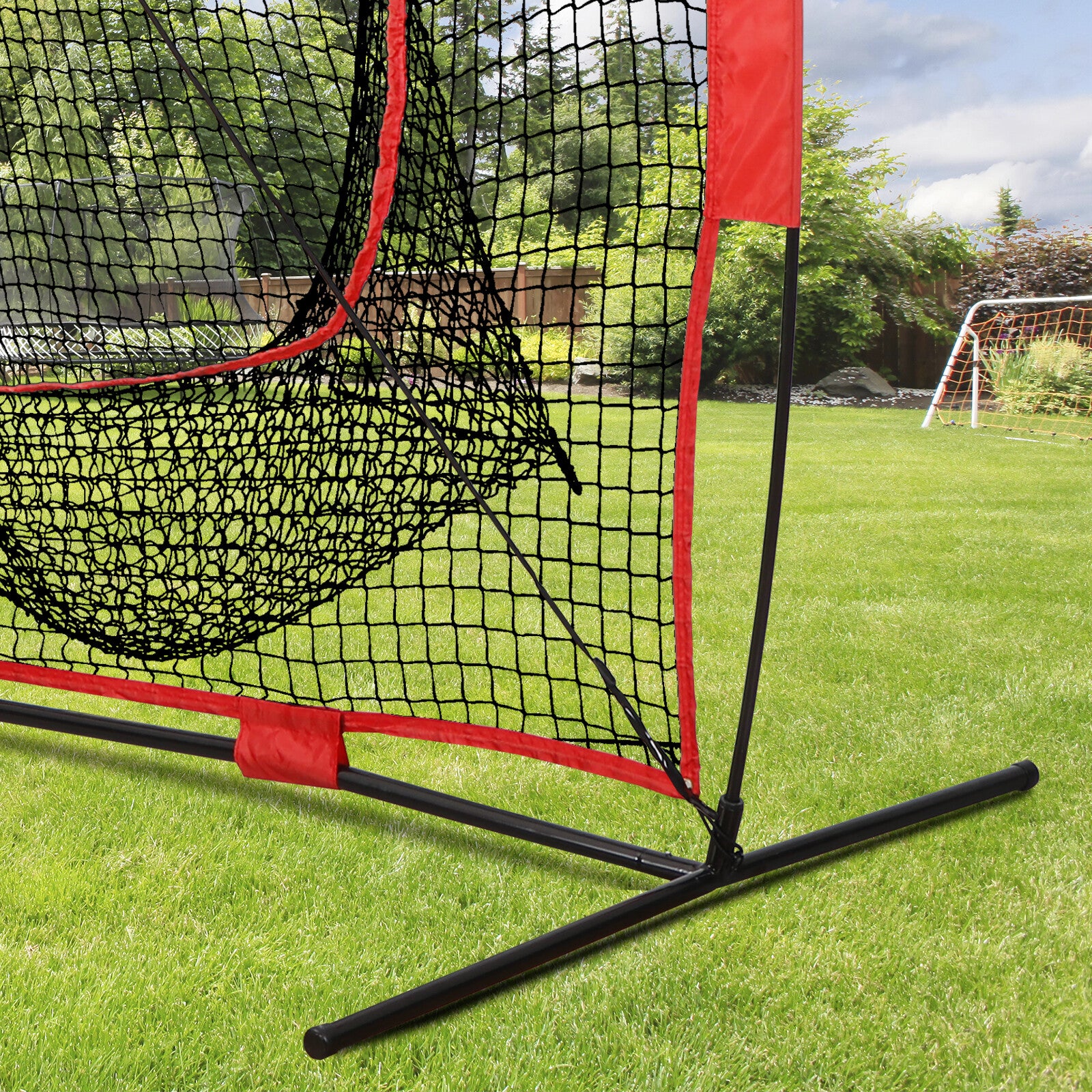 ZenSports 7x7FT Baseball Softball Practice Net Portable Pitching Net W/White Strike Zone Target